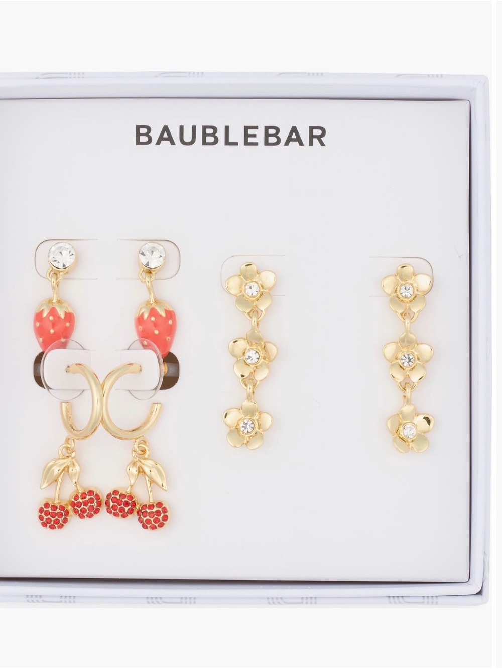 BaubleBar Fruit and Floral Earring Set
